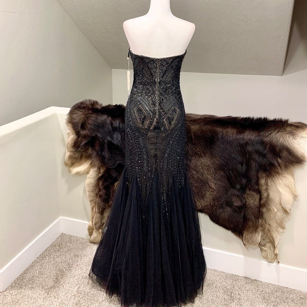 Custom Gorgeous Strapless Matte Sequins & Beads F… - image 6